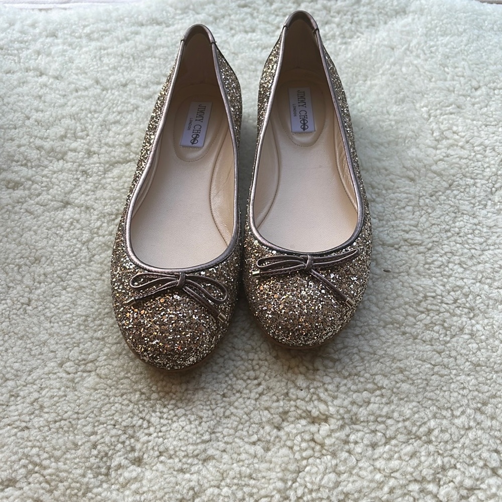 Brand new jimmy choo glitter ballet flats